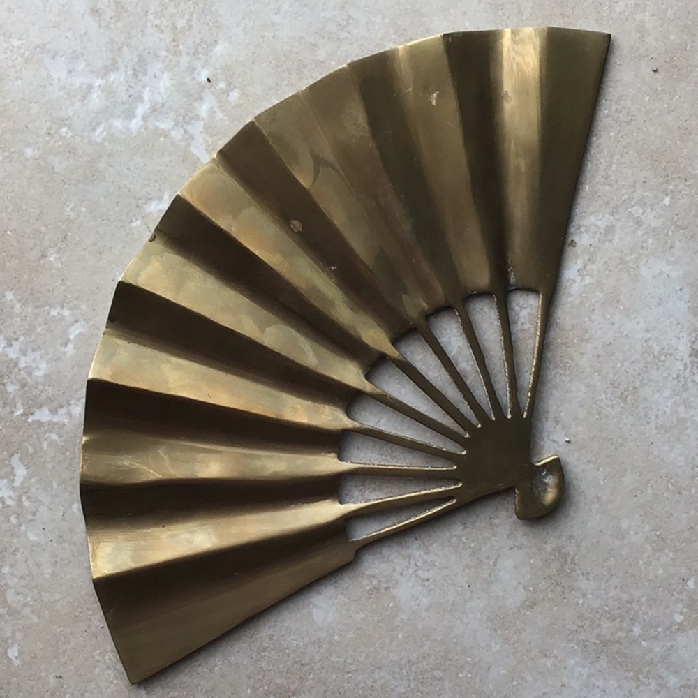 Vintage brass Asian phoenix fan - Picture 3 of 3